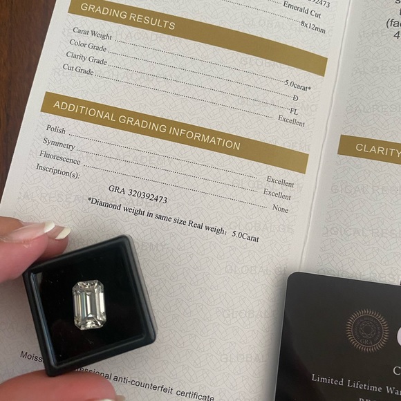 Jewelry - 5 carat emerald cut moissanite diamond gemstone